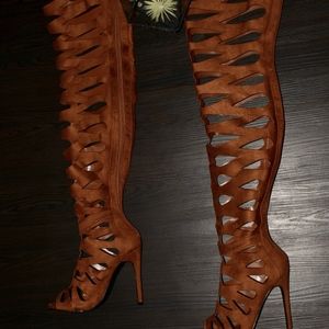 ✨Cognac Suede Thigh High Boots✨